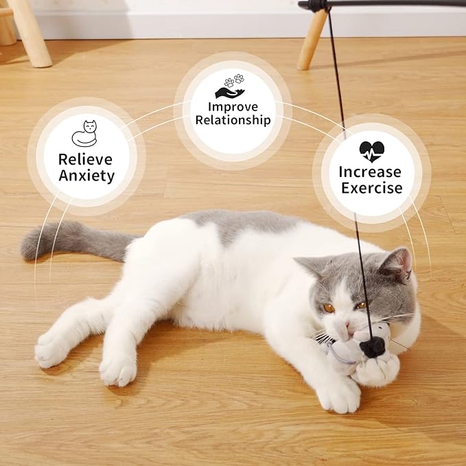 Cat Wand Toy Cute Mouse Tease - PAZ'S GIFT