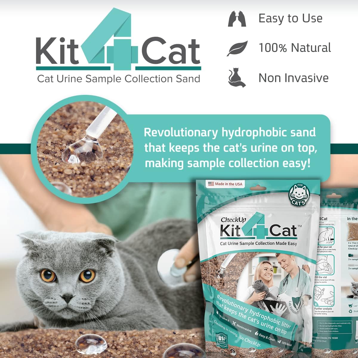 Hydrophobic Cat Litter - 2lb - KIT4CAT