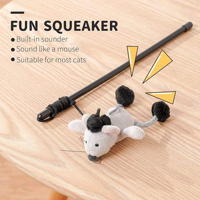 Cat Wand Toy Cute Mouse Tease - PAZ'S GIFT
