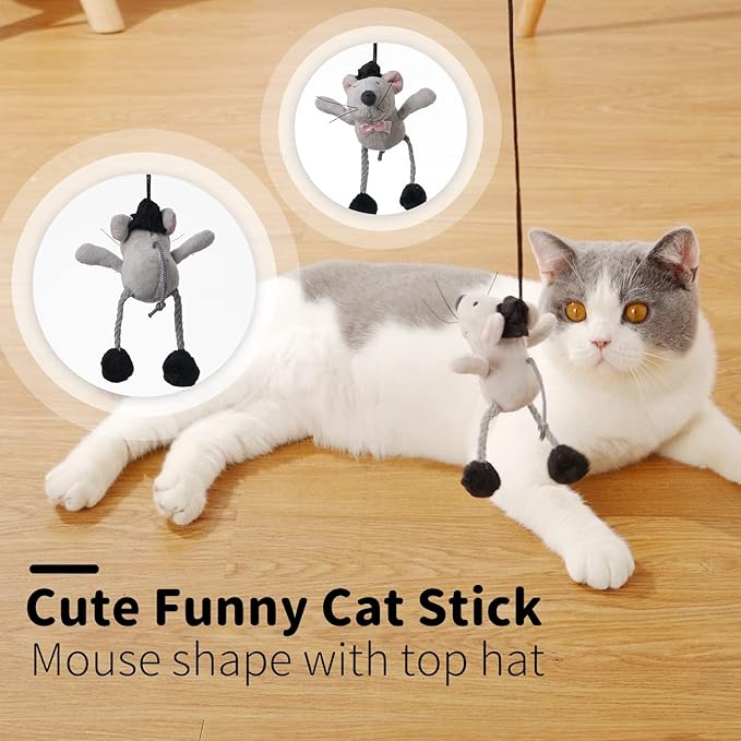 Cat Wand Toy Cute Mouse Tease - PAZ'S GIFT