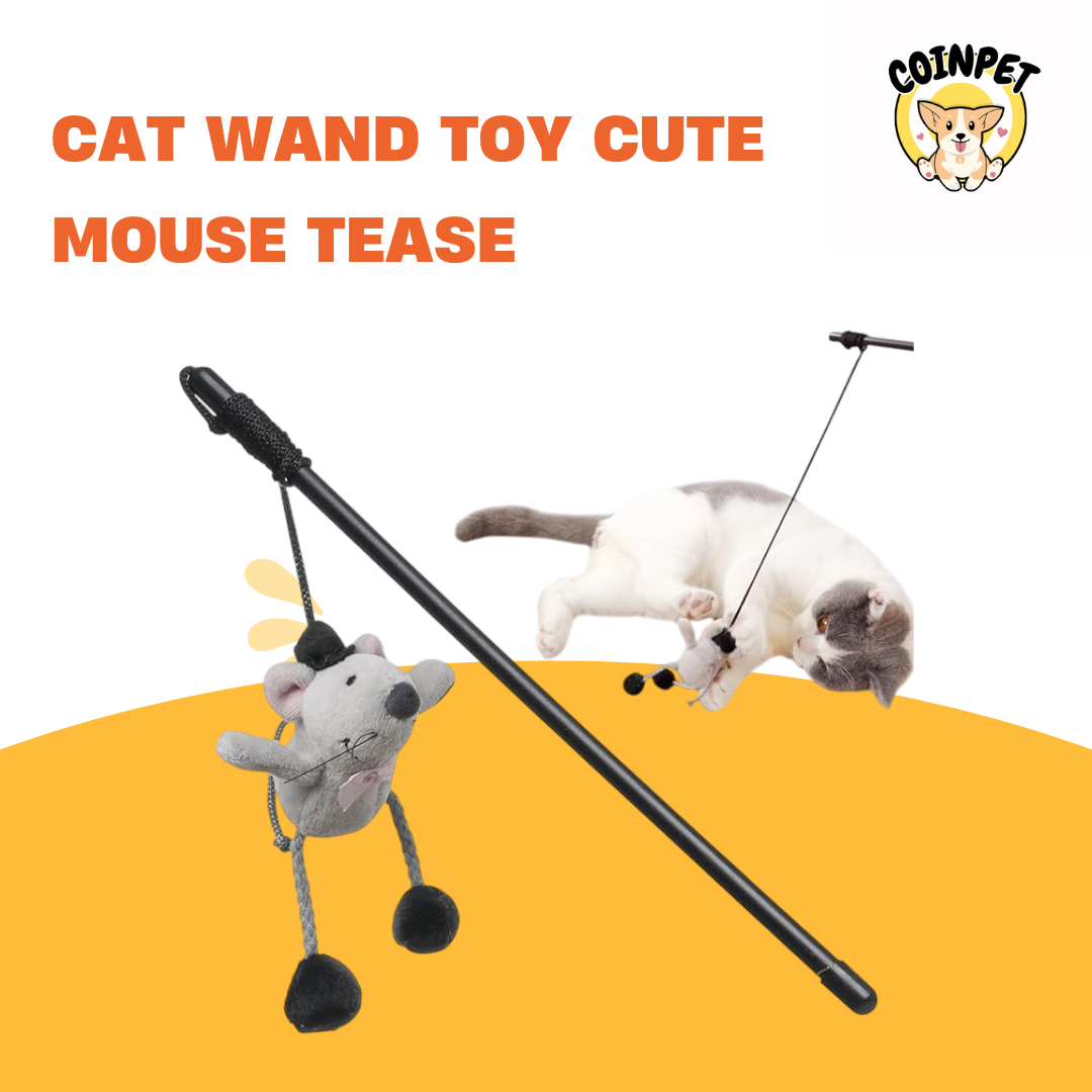 Cat Wand Toy Cute Mouse Tease - PAZ'S GIFT