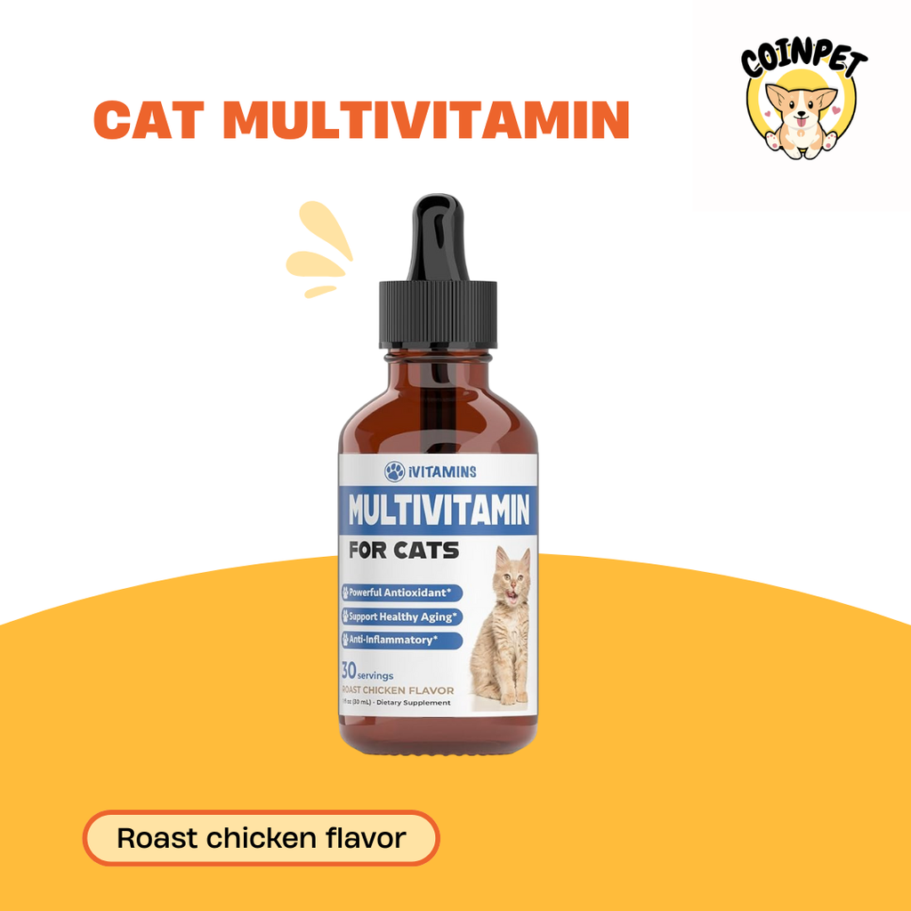 Cat Multivitamin - Supports Immune Health, Skin, Coat, Heart Health & More - Ivitamins