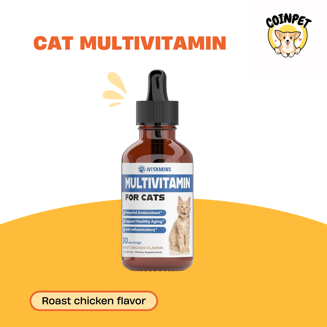 Cat Multivitamin - Supports Immune Health, Skin, Coat, Heart Health & More - Ivitamins
